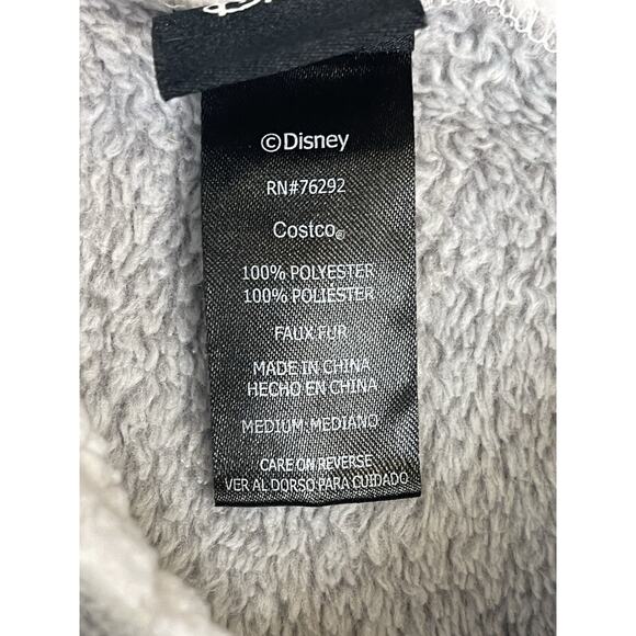 Disney Hoodie Womens M Gray Mickey Mouse Lounger Sherpa Fleece Soft Pajama - Picture 4 of 10